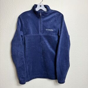 Columbia Men's Coat Jacket Size S 1/4‎ Zip Pullover Fleece AM1528 Navy